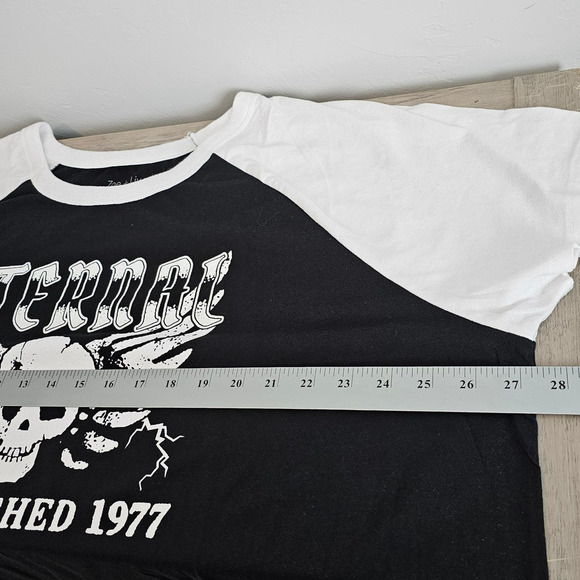 Zoe and Liv Eternal Est 1977 Shirt Womens 3X Plus Size Black White Graphic Tee - Picture 7 of 8